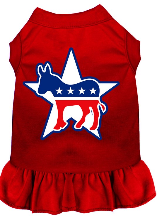 Democrat Screen Print Dress Red XS